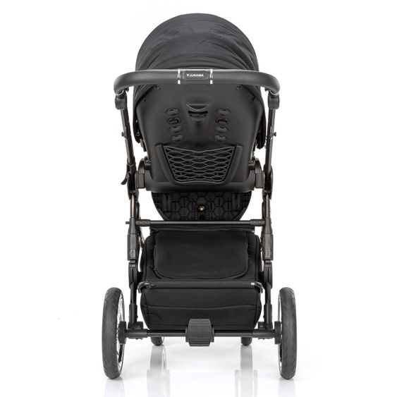 Junama 2in 1 Kombi-Kinderwagen-Set Termo Line Tex inkl. Babywanne, Sportsitz, Wickeltasche & Regenschutz - Schwarz