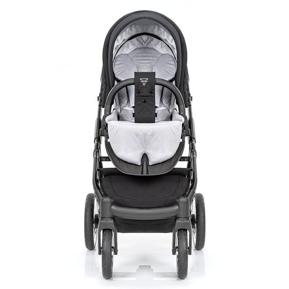 Junama 2in 1 Kombi-Kinderwagen-Set Termo Line Tex inkl. Babywanne, Sportsitz, Wickeltasche & Regenschutz - Schwarz