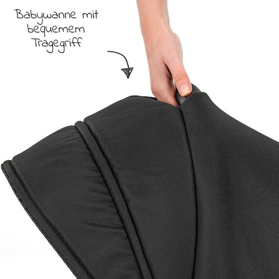 Junama 2in 1 Kombi-Kinderwagen-Set Termo Line Tex inkl. Babywanne, Sportsitz, Wickeltasche & Regenschutz - Schwarz