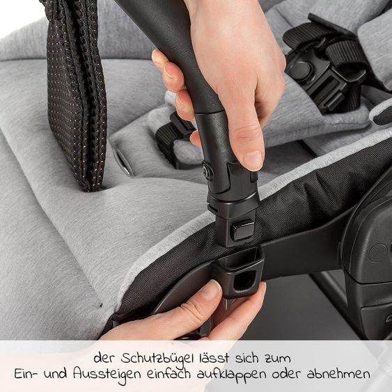 Junama 2in1 Kombikinderwagen-Set Diamond Individual - Babywanne, Sportsitz, Wickeltasche, Fußsack & Handmuff - Schwarz Rosegold