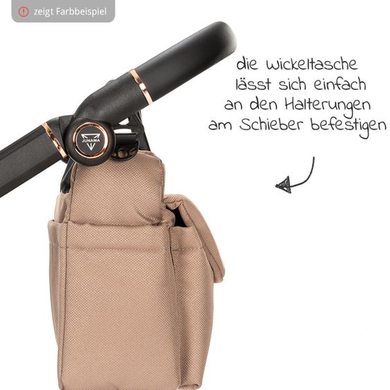 Junama 2in1 Kombikinderwagen-Set Termo Line Tex inkl.- Babywanne, Sportsitz, Wickeltasche, Fußsack & Handmuff - Grau