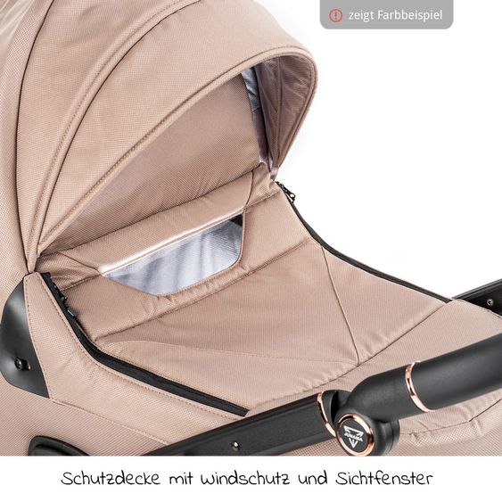 Junama 2in1 Kombikinderwagen-Set Termo Line Tex inkl.- Babywanne, Sportsitz, Wickeltasche, Fußsack & Handmuff - Grau