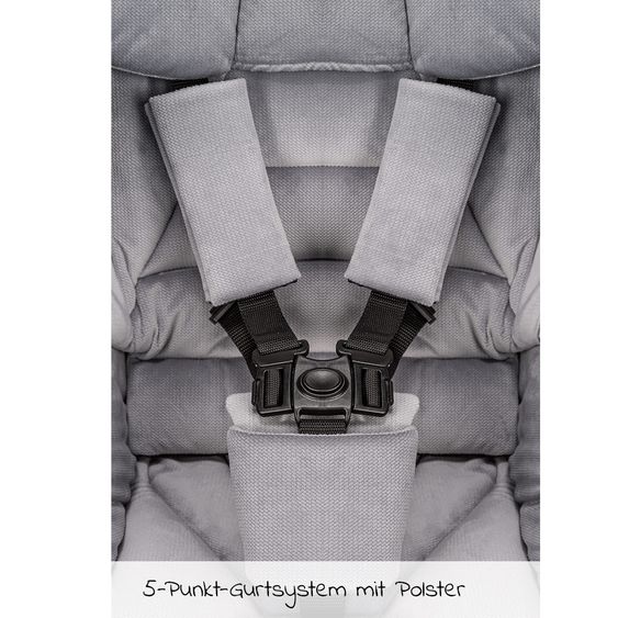 Junama 2in1 Kombikinderwagen-Set Termo Line Tex inkl.- Babywanne, Sportsitz, Wickeltasche, Fußsack & Handmuff - Grau