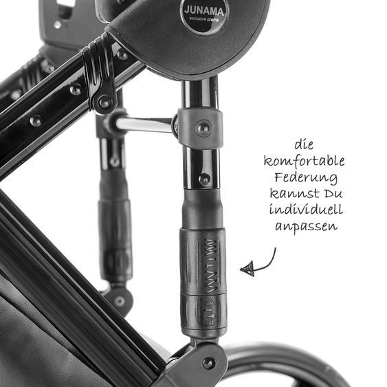 Junama Kombi-Kinderwagen Madena inkl. Babywanne, Sportsitz, Wickeltasche & Regenschutz - Packman