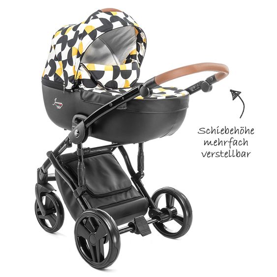 Junama Kombi-Kinderwagen Madena inkl. Babywanne, Sportsitz, Wickeltasche & Regenschutz - Packman