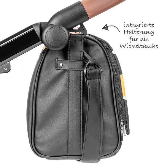 Junama Kombi-Kinderwagen Madena inkl. Babywanne, Sportsitz, Wickeltasche & Regenschutz - Packman