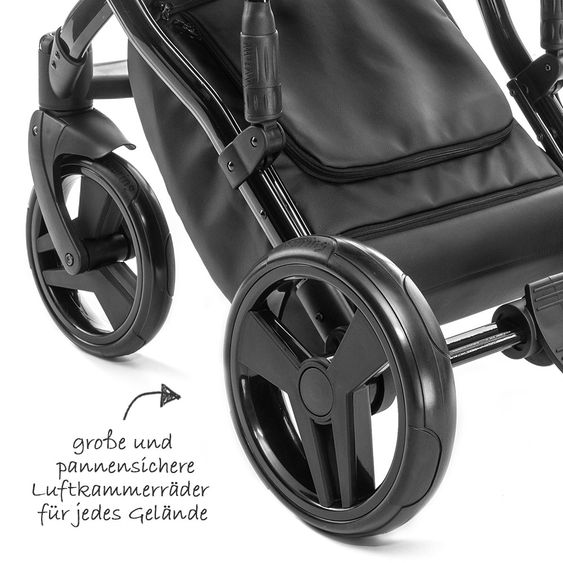 Junama Kombi-Kinderwagen Madena inkl. Babywanne, Sportsitz, Wickeltasche & Regenschutz - Packman