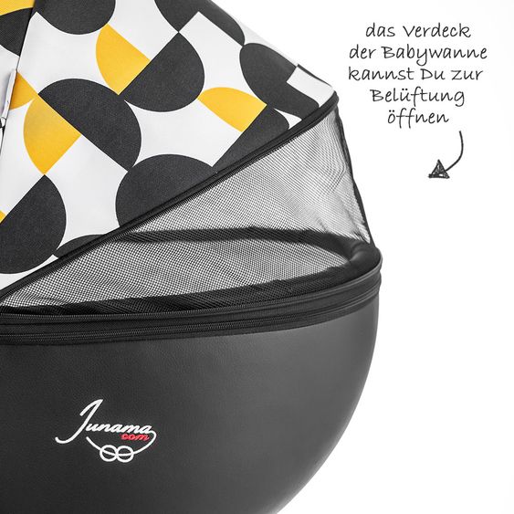 Junama Kombi-Kinderwagen Madena inkl. Babywanne, Sportsitz, Wickeltasche & Regenschutz - Packman