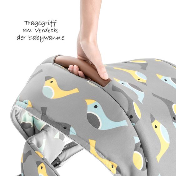 Junama Kombi-Kinderwagen Madena inkl. Babywanne, Sportsitz, Wickeltasche & Regenschutz - Skylark