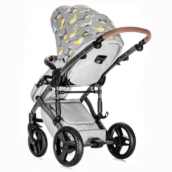 Junama Kombi-Kinderwagen Madena inkl. Babywanne, Sportsitz, Wickeltasche & Regenschutz - Skylark