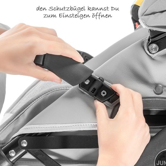 Junama Kombi-Kinderwagen Madena inkl. Babywanne, Sportsitz, Wickeltasche & Regenschutz - Skylark