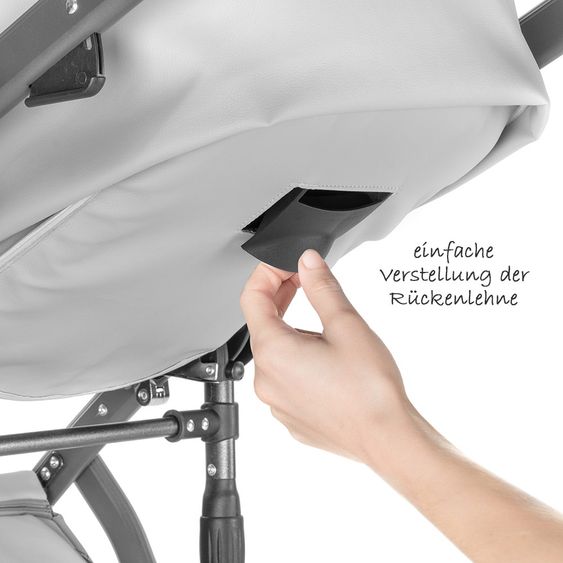 Junama Kombi-Kinderwagen Madena inkl. Babywanne, Sportsitz, Wickeltasche & Regenschutz - Skylark