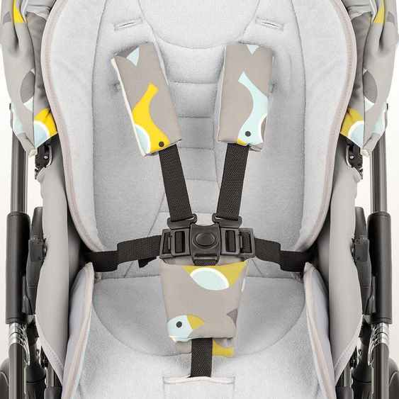 Junama Kombi-Kinderwagen Madena inkl. Babywanne, Sportsitz, Wickeltasche & Regenschutz - Skylark