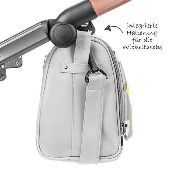 Junama Kombi-Kinderwagen Madena inkl. Babywanne, Sportsitz, Wickeltasche & Regenschutz - Skylark
