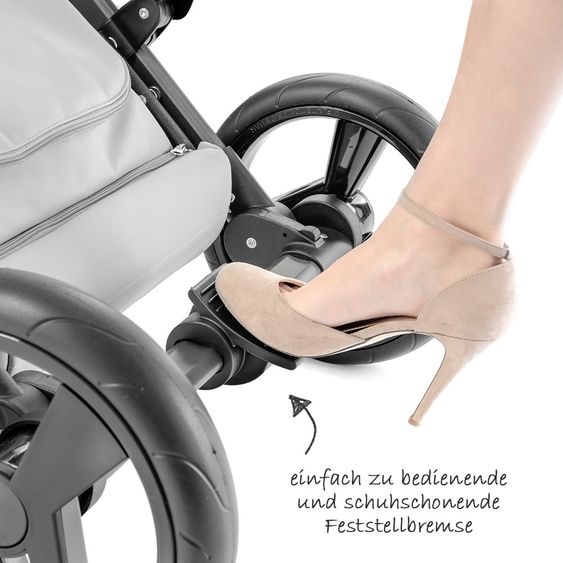 Junama Kombi-Kinderwagen Madena inkl. Babywanne, Sportsitz, Wickeltasche & Regenschutz - Skylark