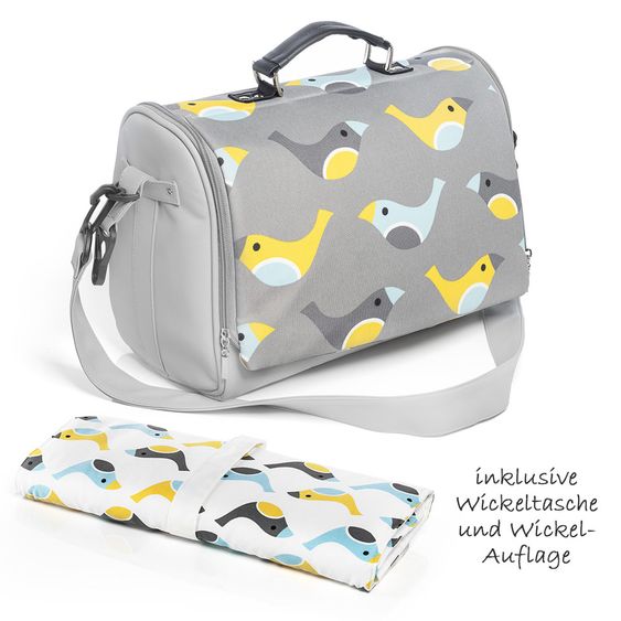 Junama Kombi-Kinderwagen Madena inkl. Babywanne, Sportsitz, Wickeltasche & Regenschutz - Skylark