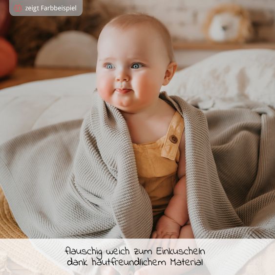 Kaiser Babydecke Knitt Blanket in Strickoptik 75 x 100 cm - Birdal Rose