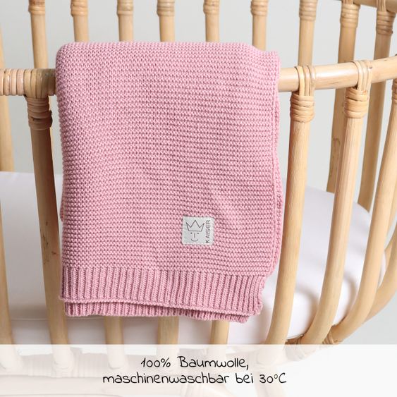 Kaiser Babydecke Knitt Blanket in Strickoptik 75 x 100 cm - Birdal Rose