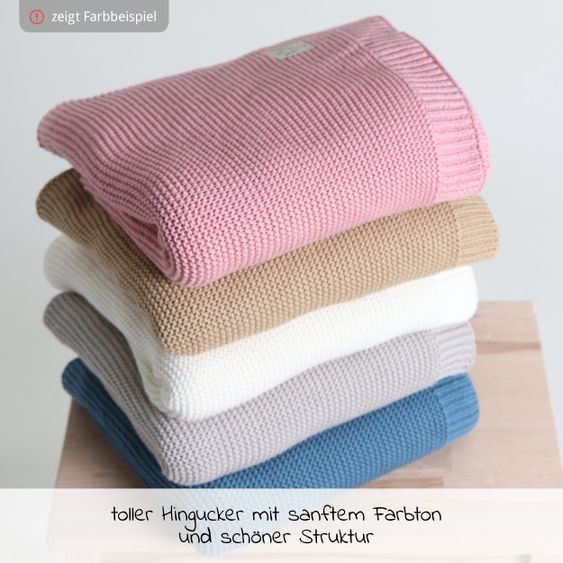 Kaiser Babydecke Knitt Blanket in Strickoptik 75 x 100 cm - Light Grey