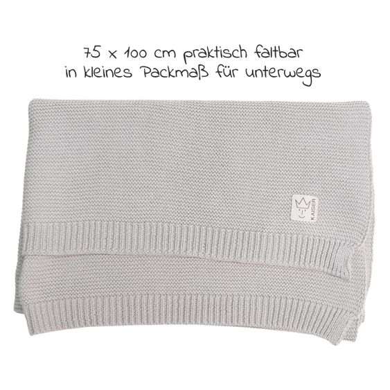 Kaiser Babydecke Knitt Blanket in Strickoptik 75 x 100 cm - Light Grey