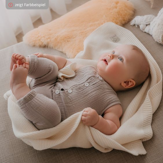 Kaiser Babydecke Knitt Blanket in Strickoptik 75 x 100 cm - Light Grey