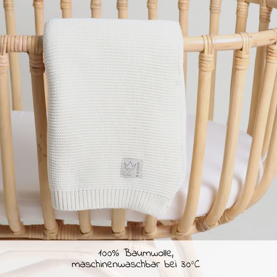 Kaiser Babydecke Knitt Blanket in Strickoptik 75 x 100 cm - Vanille Ice