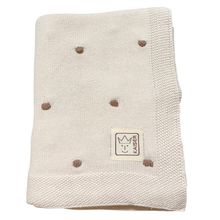 Knots baby blanket in knitted look made of 100% organic cotton 80 x 100 cm - Cream / Knots Light Brown