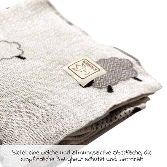 Kaiser Babydecke Sheep in Strickoptik aus 100% Organic Cotton 80 x 100 cm - Natural Combo