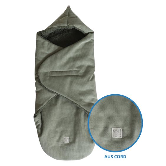 Kaiser Einschlagdecke Callie Cord für Babyschalen und Babywannen - Mineral Green