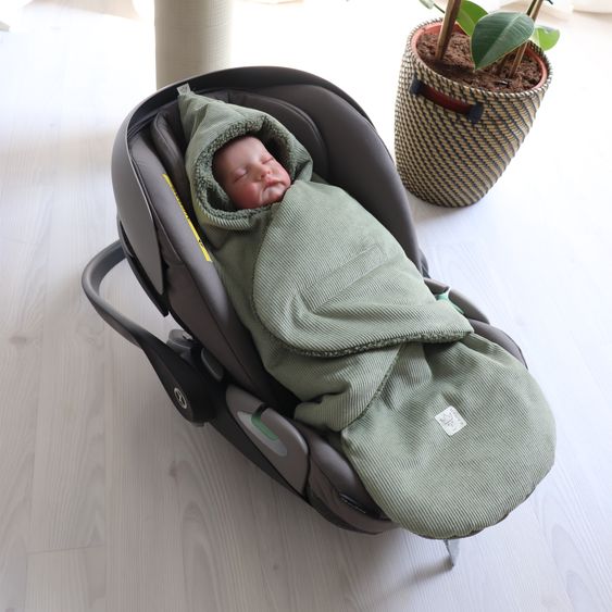 Kaiser Einschlagdecke Callie Cord für Babyschalen und Babywannen - Mineral Green