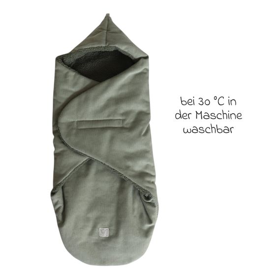 Kaiser Einschlagdecke Callie Cord für Babyschalen und Babywannen - Mineral Green