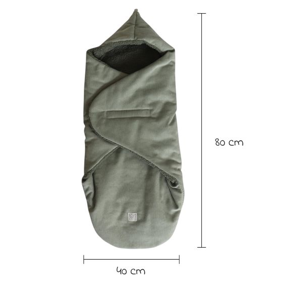 Kaiser Einschlagdecke Callie Cord für Babyschalen und Babywannen - Mineral Green