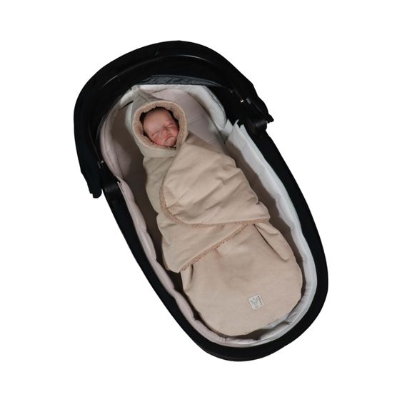 Kaiser Einschlagdecke Callie Cord für Babyschalen und Babywannen - Sand Shell