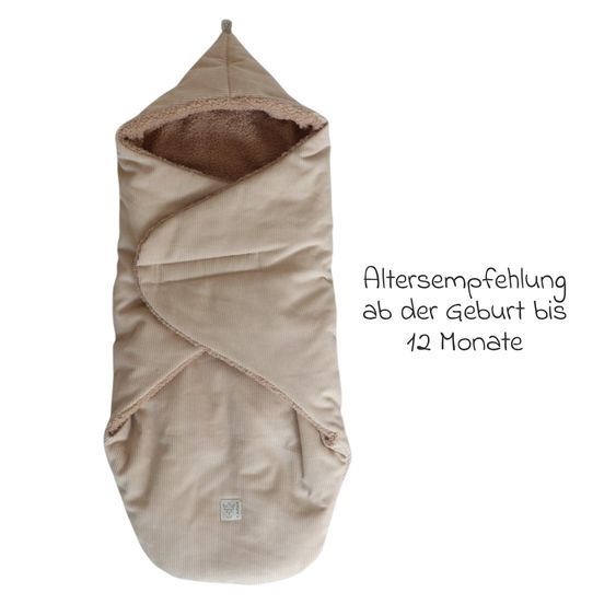 Kaiser Einschlagdecke Callie Cord für Babyschalen und Babywannen - Sand Shell