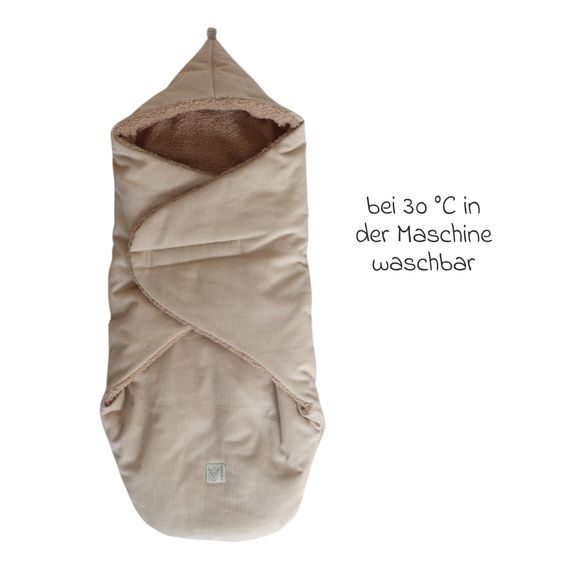 Kaiser Einschlagdecke Callie Cord für Babyschalen und Babywannen - Sand Shell