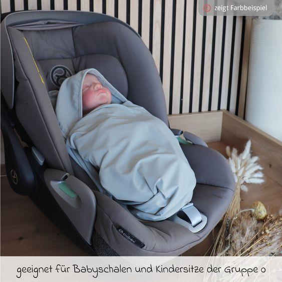 Kaiser Coperta avvolgente Coperta Raffreddante con Cappuccio in Materiale Rinfrescante per Seggiolino Auto per Neonati & Navicelle - Grigio Chiaro