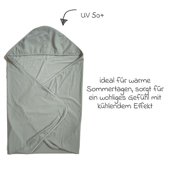 Kaiser Coperta avvolgente Coperta Raffreddante con Cappuccio in Materiale Rinfrescante per Seggiolino Auto per Neonati & Navicelle - Grigio Chiaro