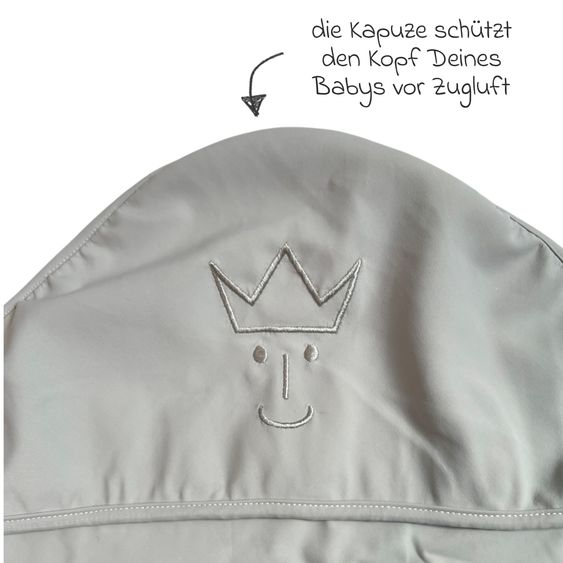 Kaiser Coperta avvolgente Coperta Raffreddante con Cappuccio in Materiale Rinfrescante per Seggiolino Auto per Neonati & Navicelle - Grigio Chiaro