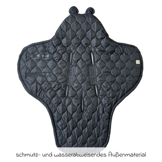 Kaiser Recy Small Coperta in poliestere riciclato al 100% per seggiolini auto - Nero Grigio