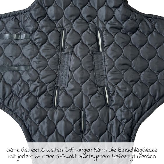 Kaiser Recy Small Coperta in poliestere riciclato al 100% per seggiolini auto - Nero Grigio