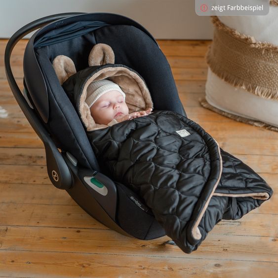 Kaiser Recy Small wrap-around blanket made from 100% recycled polyester for infant car seats - Black Grey