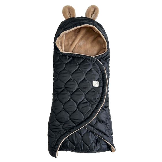 Kaiser Wrap-around blanket Recy Small made from 100% recycled polyester for infant car seats - Black Light Brown