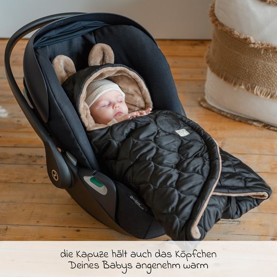 Kaiser Wrap-around blanket Recy Small made from 100% recycled polyester for infant car seats - Black Light Brown