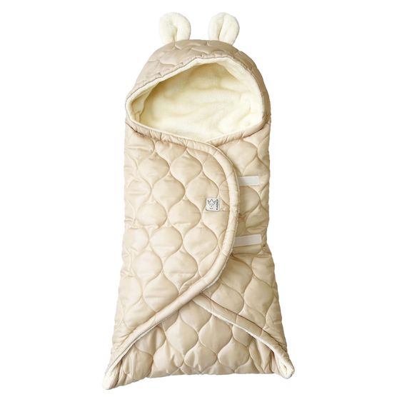 Kaiser Recy Small wrap-around blanket made from 100% recycled polyester for infant car seats - Sand Cream