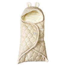 Recy Small wrap-around blanket made from 100% recycled polyester for infant car seats - Sand Cream