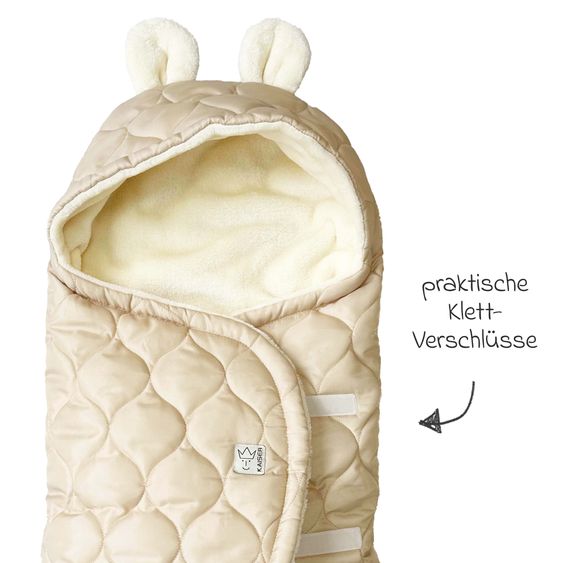 Kaiser Recy Small Coperta avvolgente in poliestere riciclato al 100% per seggiolini auto - Crema Sabbia