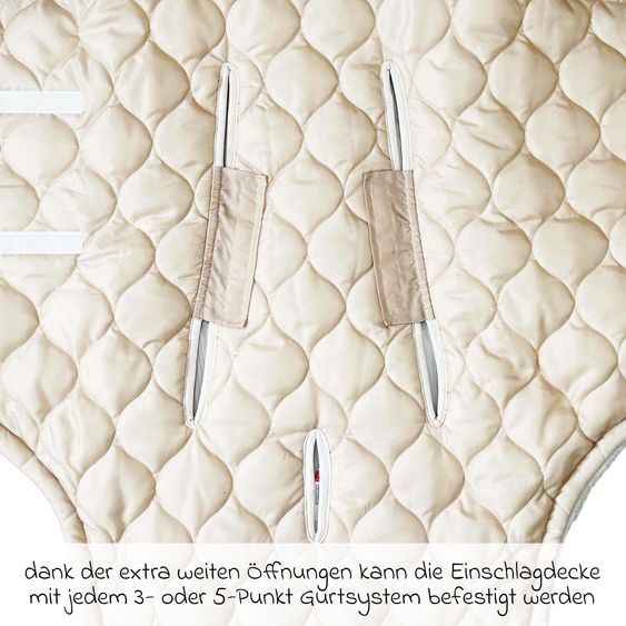 Kaiser Recy Small Coperta avvolgente in poliestere riciclato al 100% per seggiolini auto - Crema Sabbia