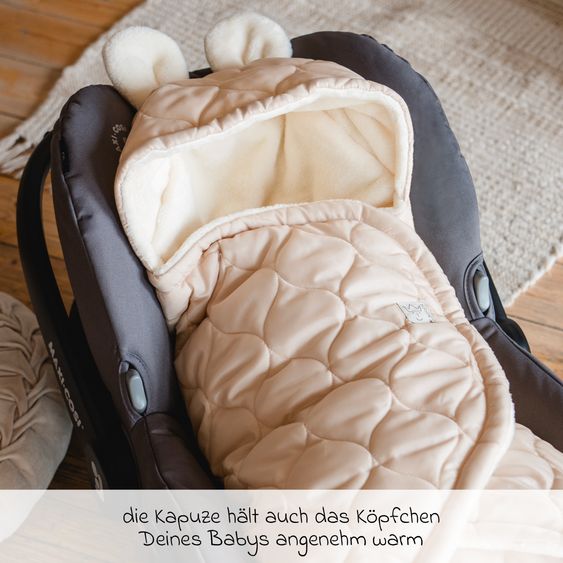 Kaiser Recy Small wrap-around blanket made from 100% recycled polyester for infant car seats - Sand Cream