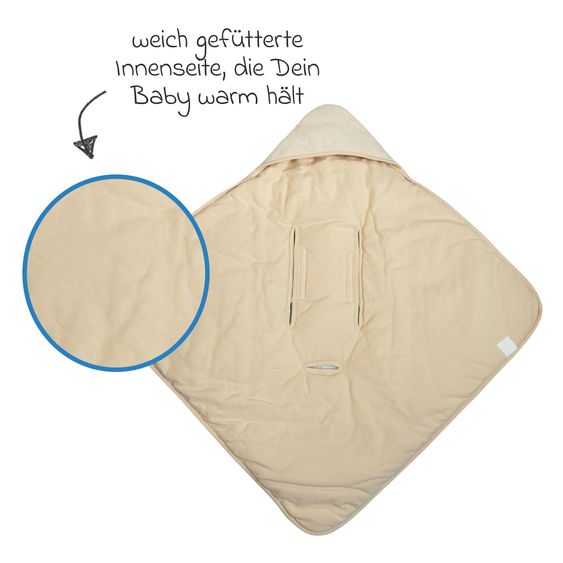 Kaiser Einschlagdecke Waffel für Babyschalen & Babywannen - Cream