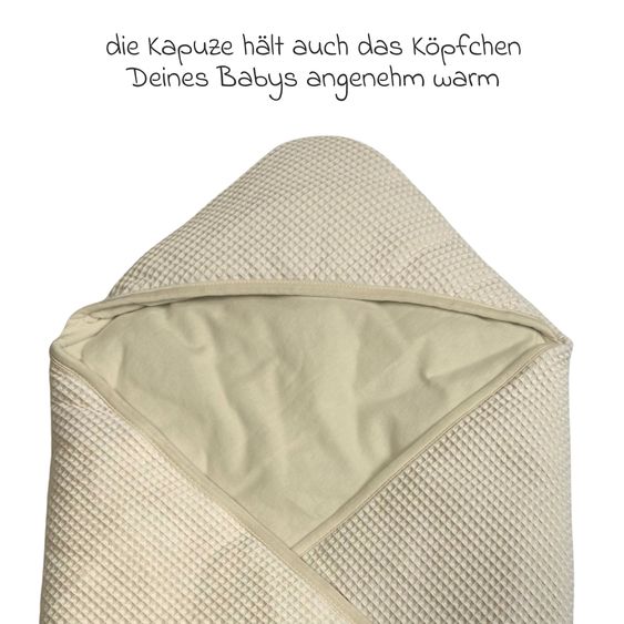 Kaiser Einschlagdecke Waffel für Babyschalen & Babywannen - Cream